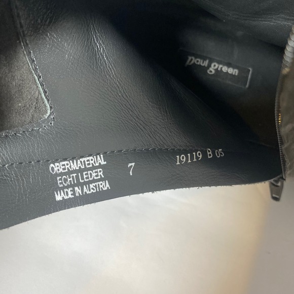 Paul Green Suede Leather Ankle Boots Gray Side Zip Womens Size 7 Minimalist Boho - Picture 6 of 11